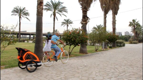 Przyczepka KTM for 2 kids, all wheater cover